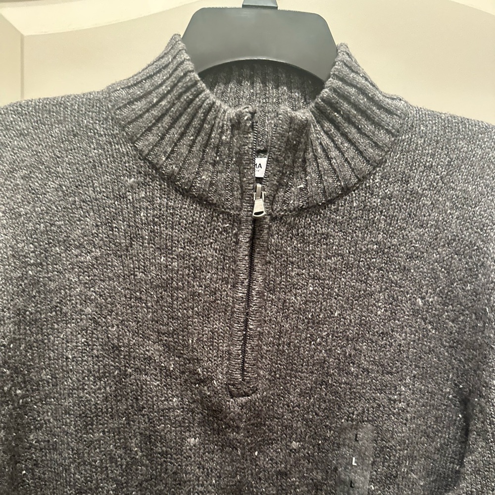 NWT Sonoma Men's Gray 3/4 Zip-Up Sweater - Picture 3 of 8